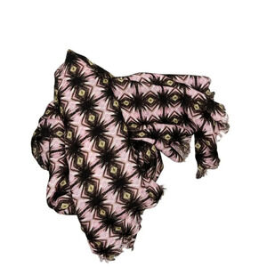 3/$25 J Crew Scarf Pink Brown Rectangle Long Fringe 76x30" Abstract Vintage Fine